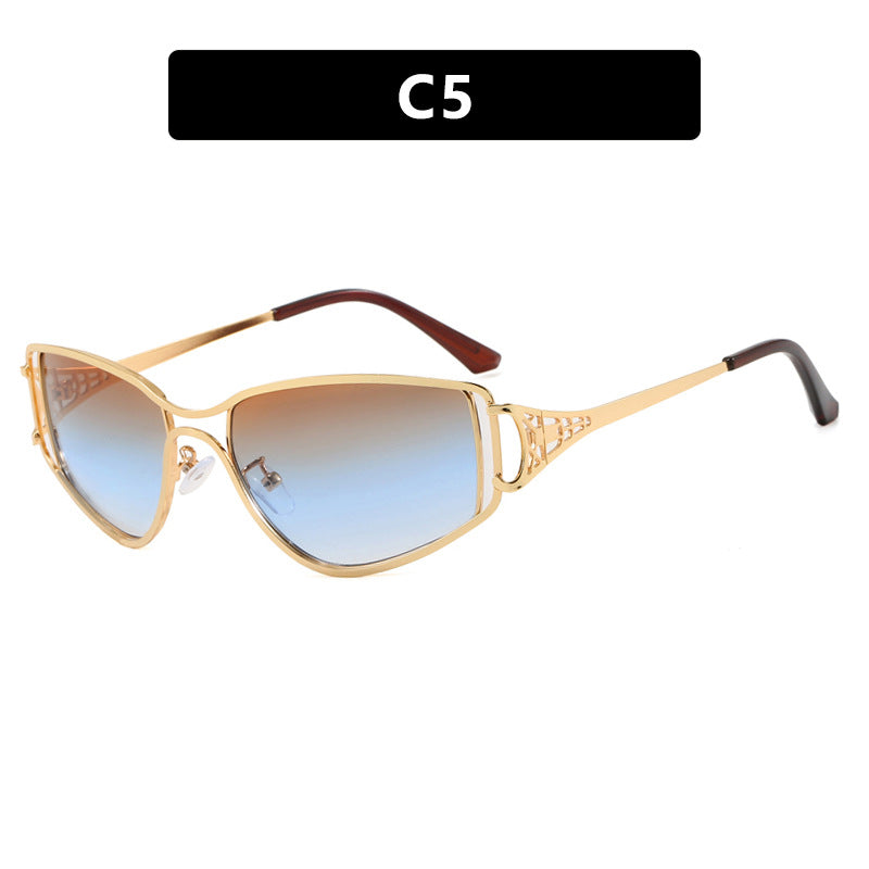Damen exklusive Cat-Eye Sonnenbrille mit eleganten Verzierungen Karnz