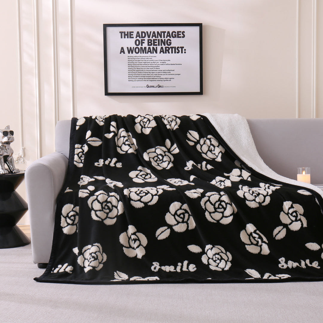 Chic Floral Pattern Wurfdecke Karnz