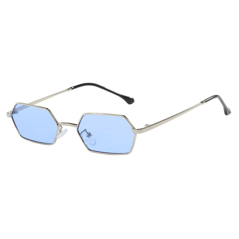 Damen hexagonale Sonnenbrille mit elegantem Metallrahmen und UV-Schutz Karnz