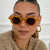 Damen oktagonale Sonnenbrille mit modischem Muster und UV-Schutz Karnz