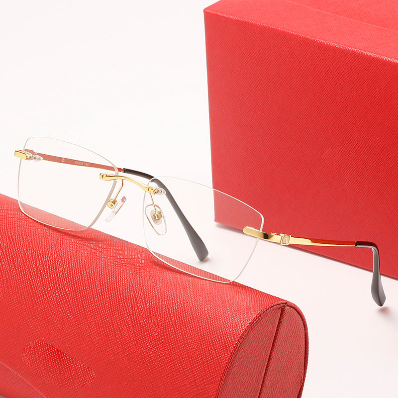 Damen modische Halbrahmen-Sonnenbrille mit stilvollem Metallrahmen Karnz