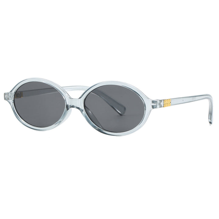 Damen modische Sonnenbrille mit ovalem Rahmen und goldenen Akzenten Karnz