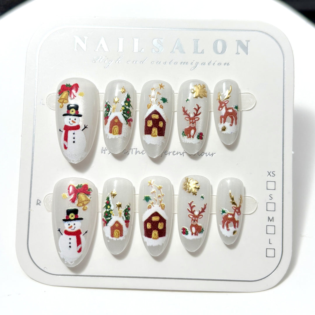 Festliches, von Feiertagen inspiriertes Press-On-Nagelset