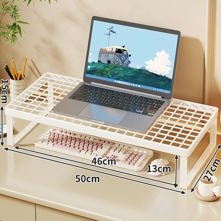 Erhöhter Mesh Laptop-Ständer mit Stauraum unter der Tastatur