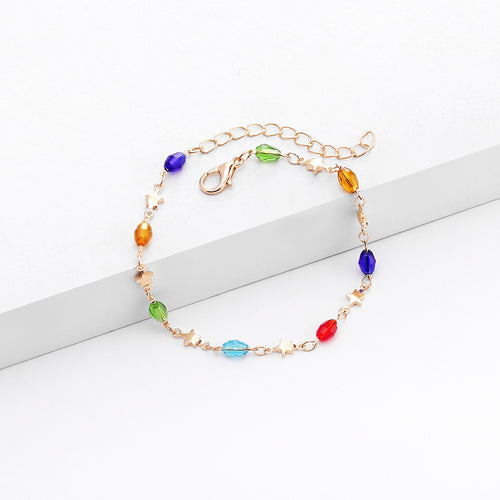 Farbenfrohes Stern Charm Fußkettchen Karnz