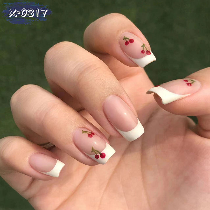 Kirschblüten Französischer Tipp Nagelkunstset