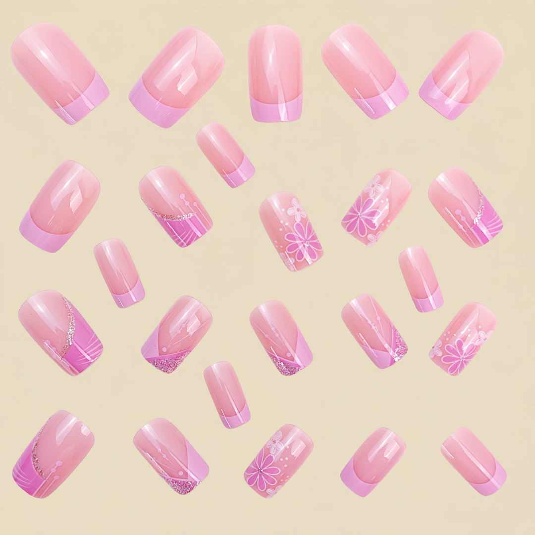 Floral Acryl Press-On Nagelkunst Karnz