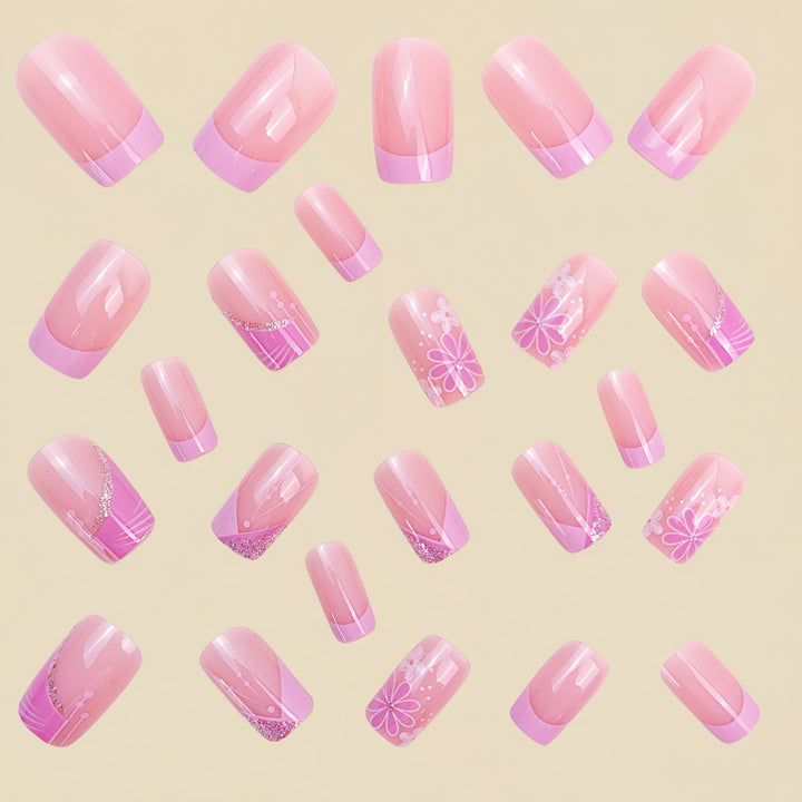 Floral Acryl Press-On Nagelkunst Karnz