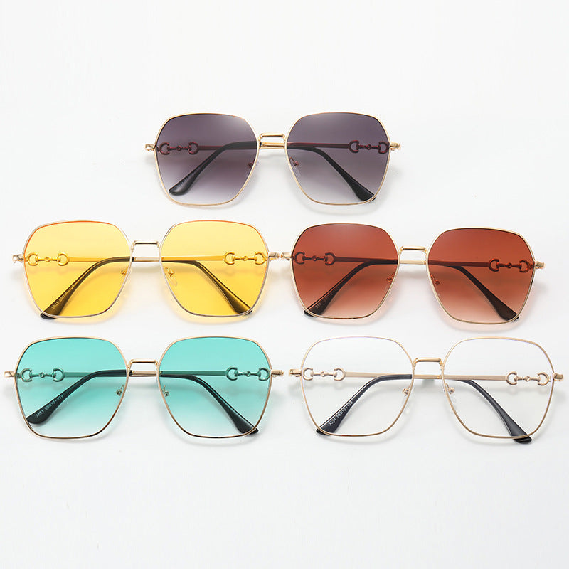 Damen geometrische Oversized Sonnenbrille Karnz