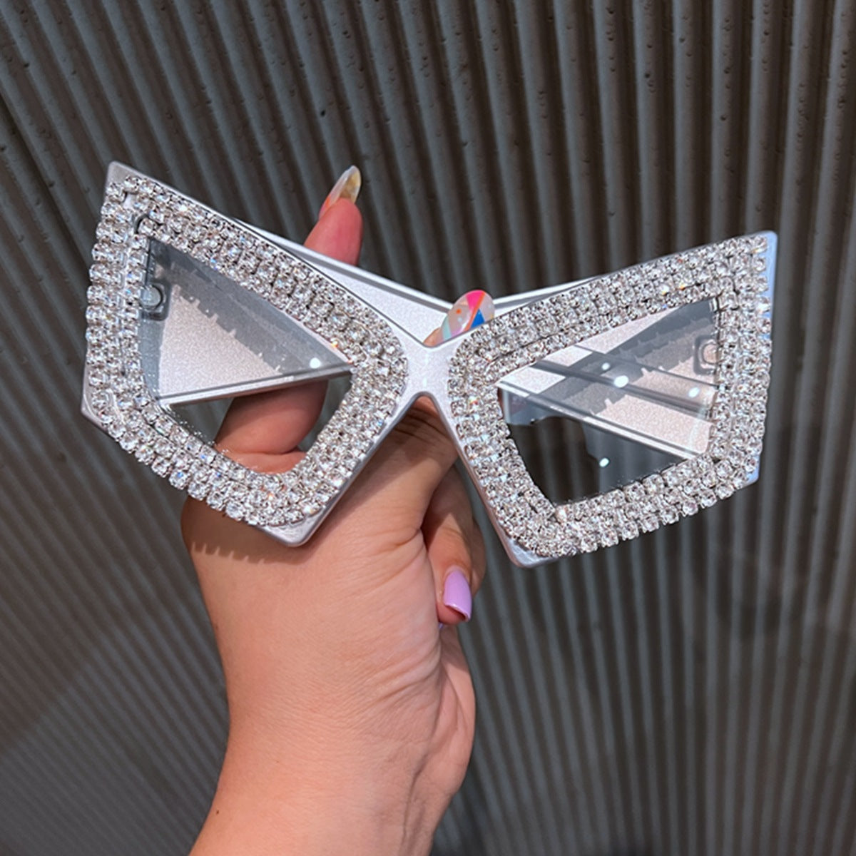 Damen cat-eye Sonnenbrille mit strassverziertem Rahmen Karnz