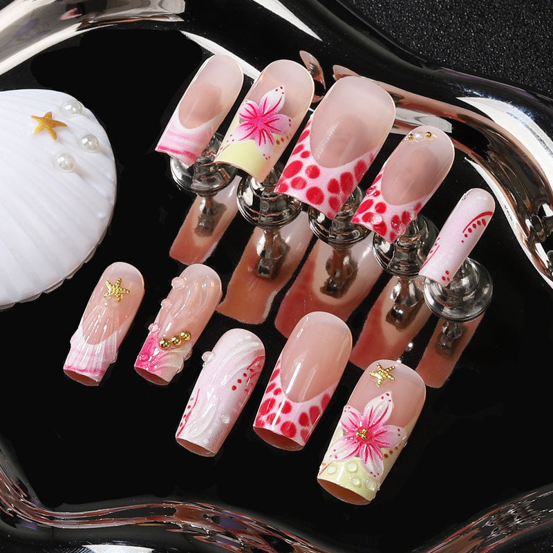Blumen Design Press-On Nagel Tipps Karnz