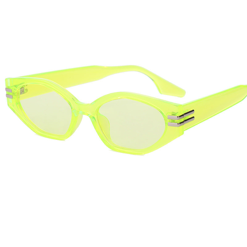 Damen auffällige Vintage-Sonnenbrille mit asymmetrischem Rahmen Karnz