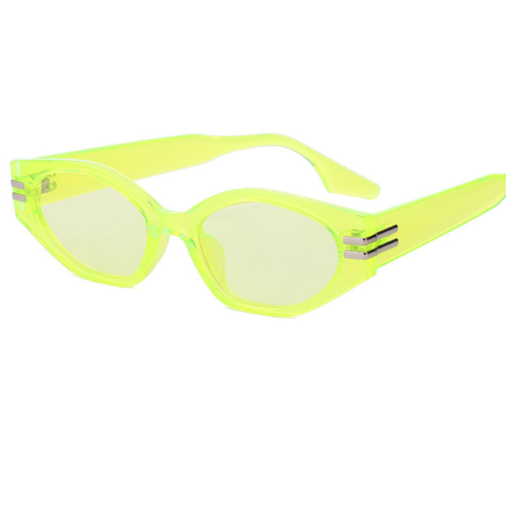 Damen auffällige Vintage-Sonnenbrille mit asymmetrischem Rahmen Karnz