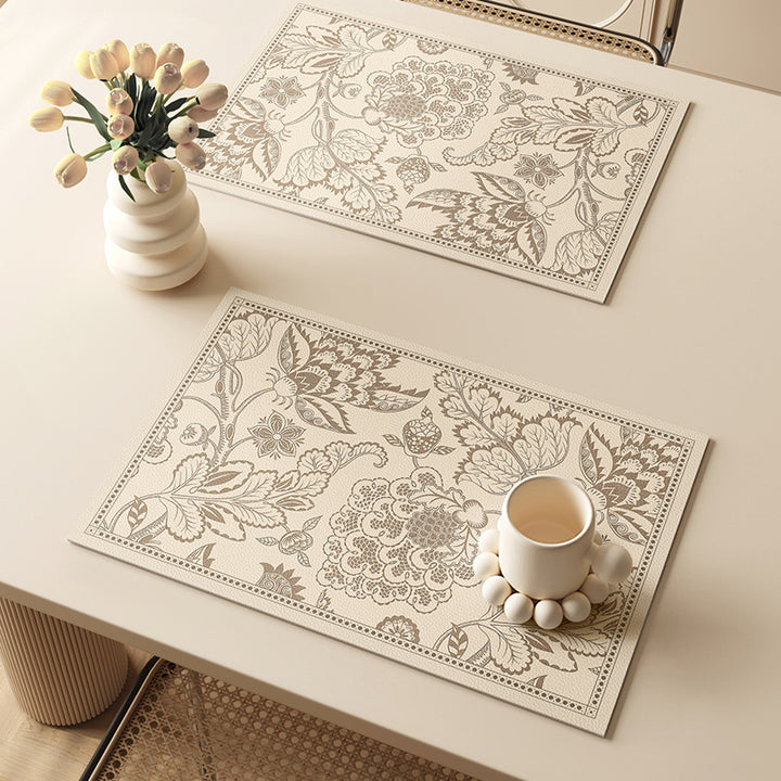 Elegante Blumenmuster Tischsets Karnz