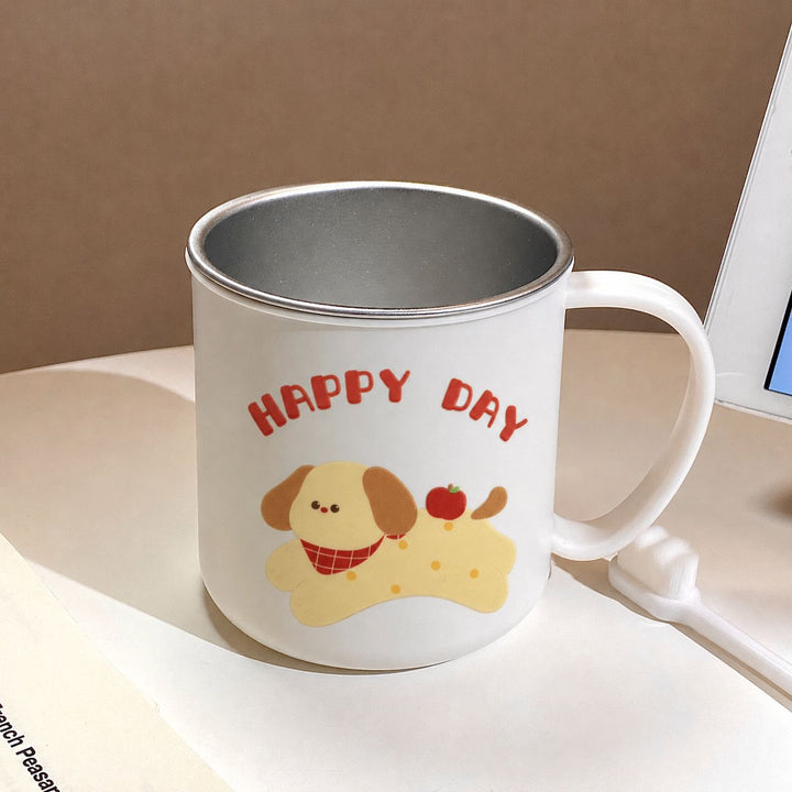 Keramiktasse mit Verspieltem Katzenmotiv und Fröhlichem Schriftzug Karnz