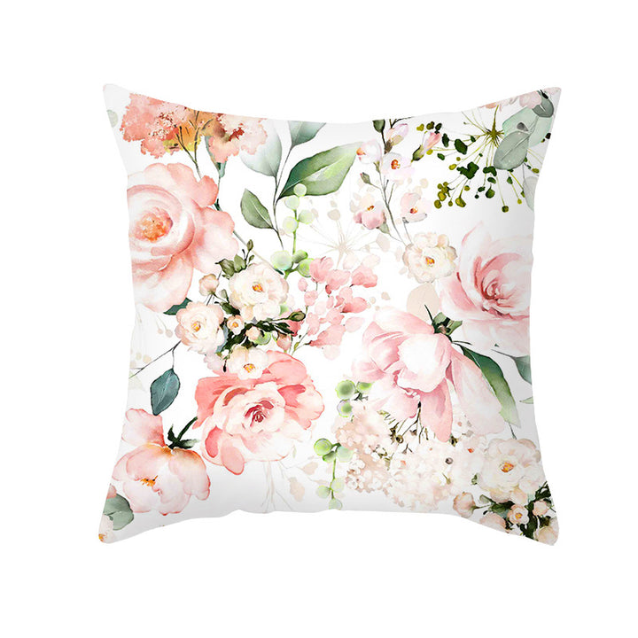 Floral Aquarell Rose Baumwoll-Leinen Quadrat Wurfkissenbezug mit unsichtbarem Reißverschluss