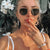 Damen modische geometrische Sonnenbrille mit robustem Metallrahmen Karnz