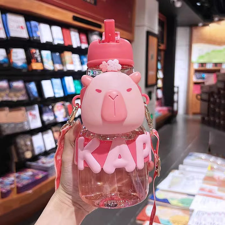 Damen Trinkflasche mit interaktivem Design und stylischem Charakterelement Karnz