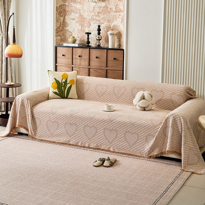 Gemütliche Herzmuster Sofa-Wurfdecke