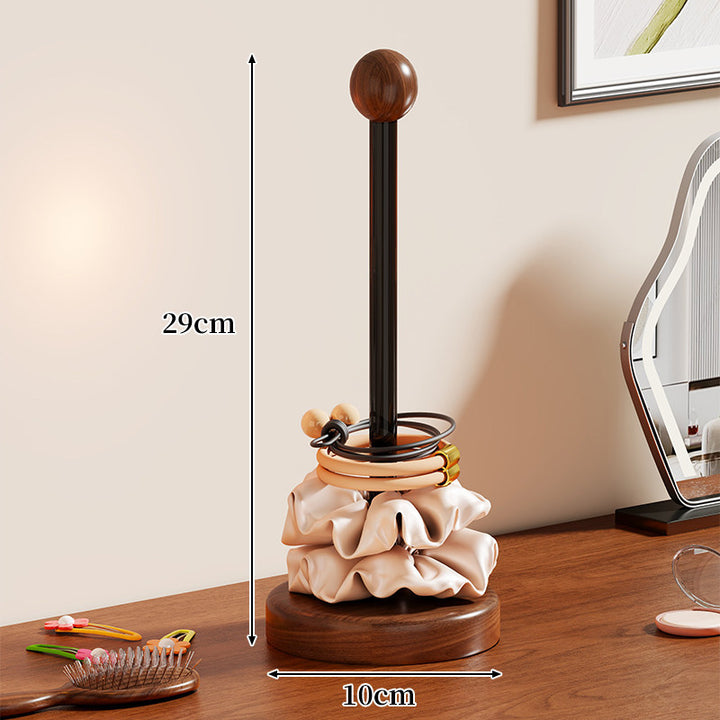Vertikaler Holz-Haarstrumpf- und Armband-Organizer-Ständer