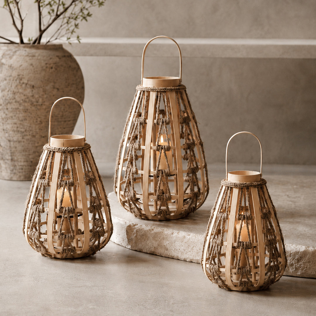 Dekorative Laterne aus Rattan Karnz