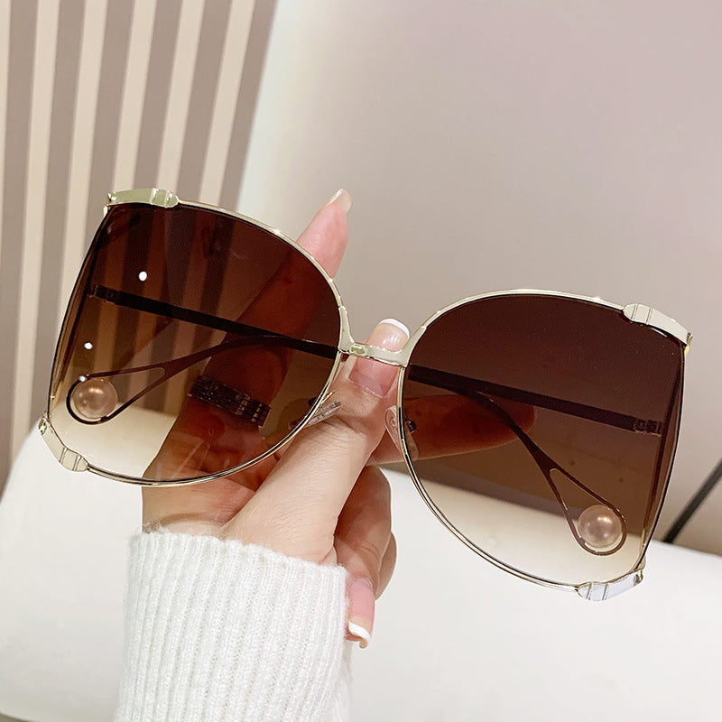 Damen modische Brille mit elegantem Perlendekor Karnz