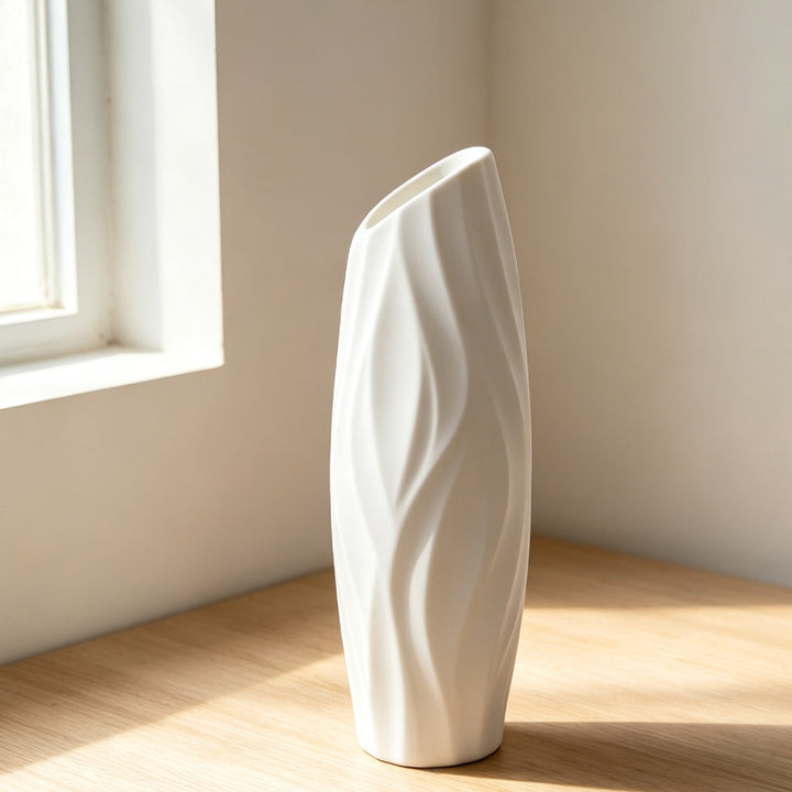 Elegante Texturierte Dekorative Blumenvase Karnz