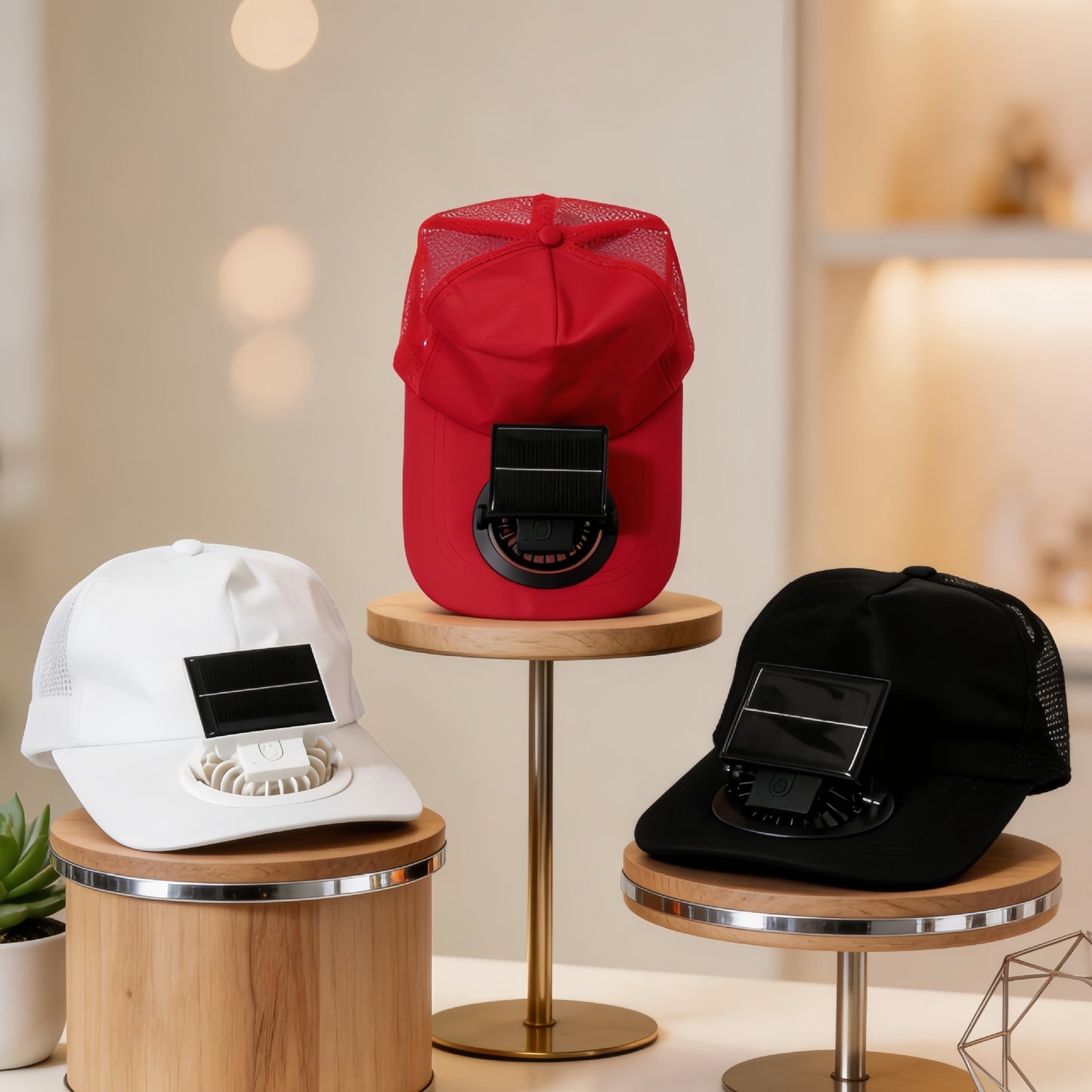 Damen Kühlende Sonnenhut mit integriertem Ventilator Karnz
