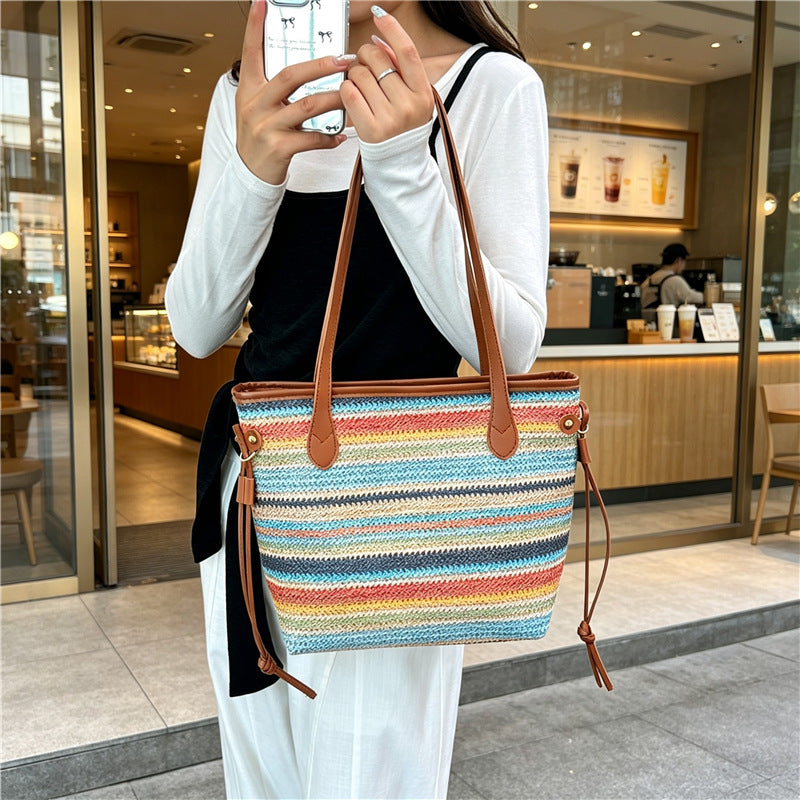 WoStylish Gewebte Strandtasche Karnz