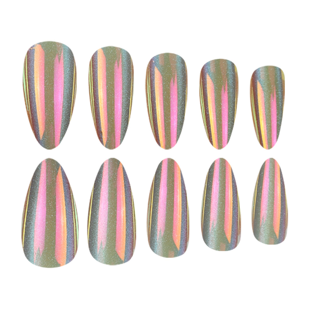 Holographische Stiletto Press-On Nägel Karnz