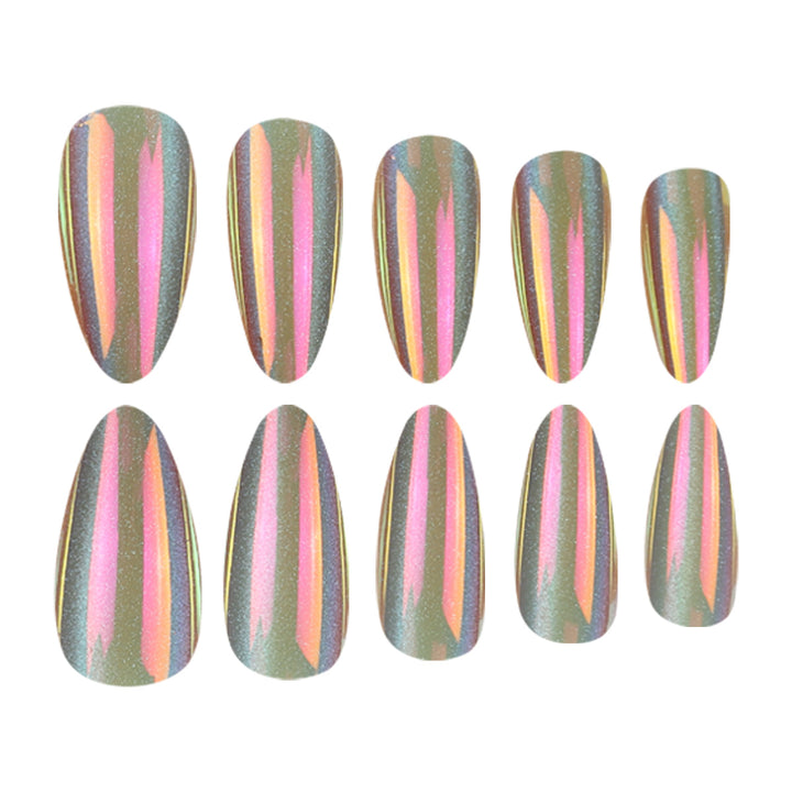 Holographische Stiletto Press-On Nägel Karnz