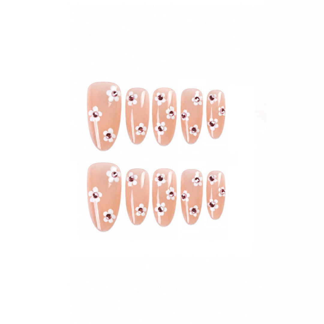 Kunstnagelset mit floralen 3D-Details Karnz