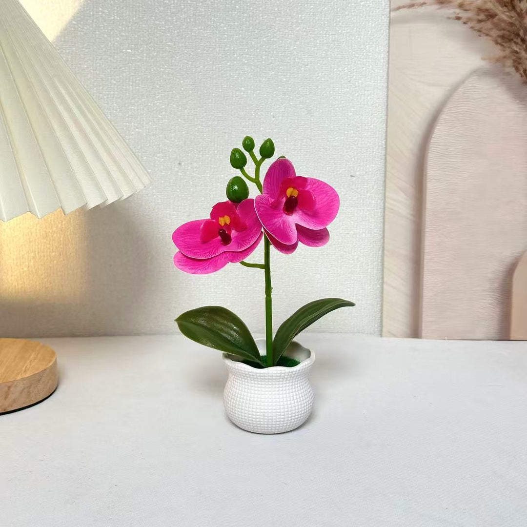 Elegante künstliche Orchideenpflanzenanordnung für die Wohnkultur-Darstellung