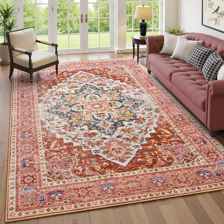 Eleganter, von Vintage inspirierter Polyester-Teppich