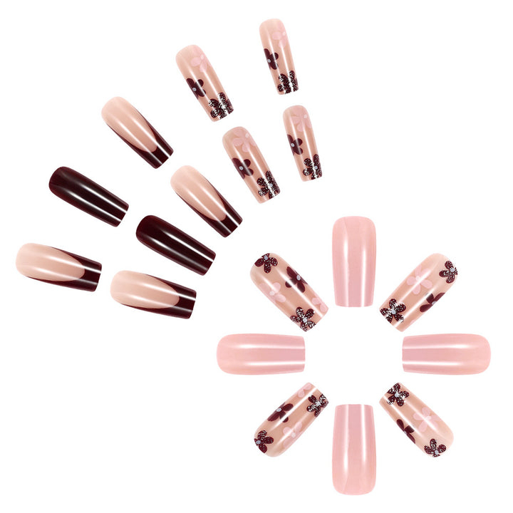 Künstlerisches Floral Gel Nagel Set Karnz