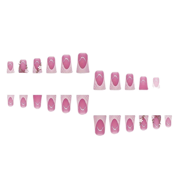 3D Blumen- und Bänder-Press-On-Nagelset Karnz