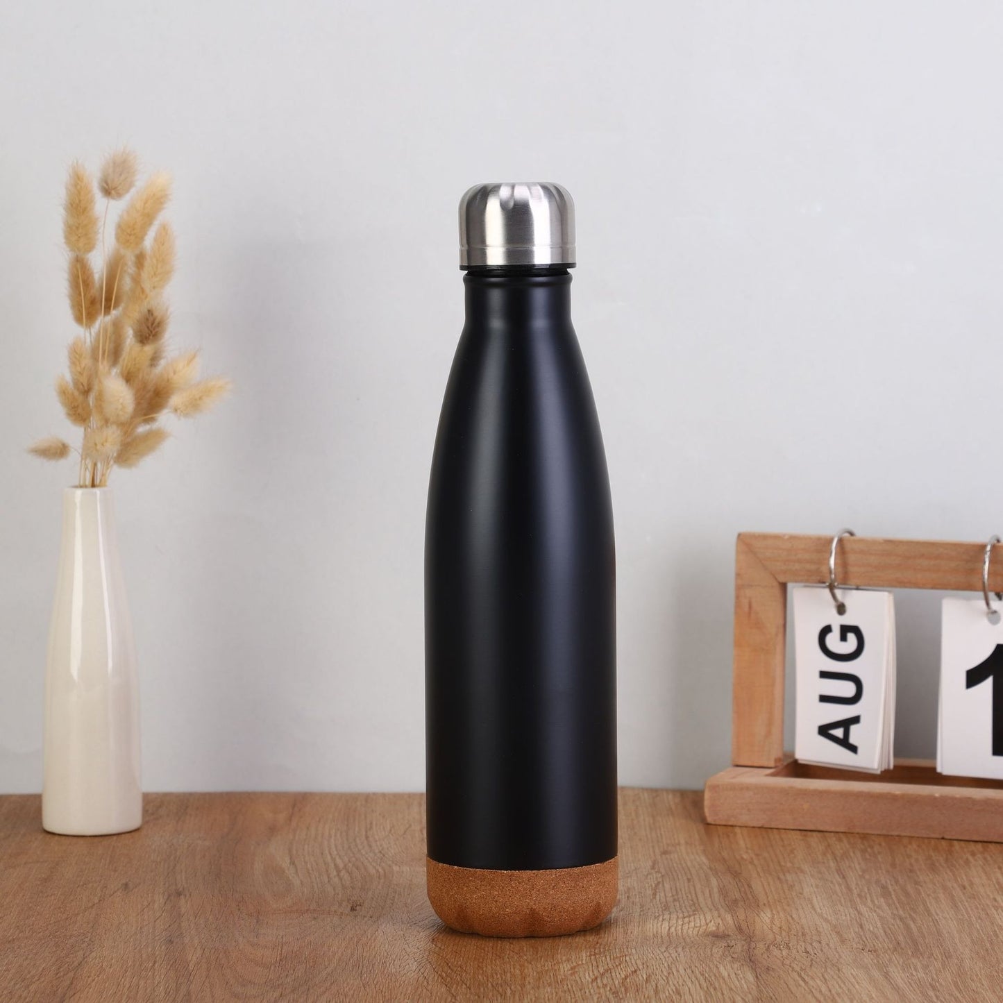 Damen stilvolle Edelstahl Isolierflasche mit Korkboden Karnz