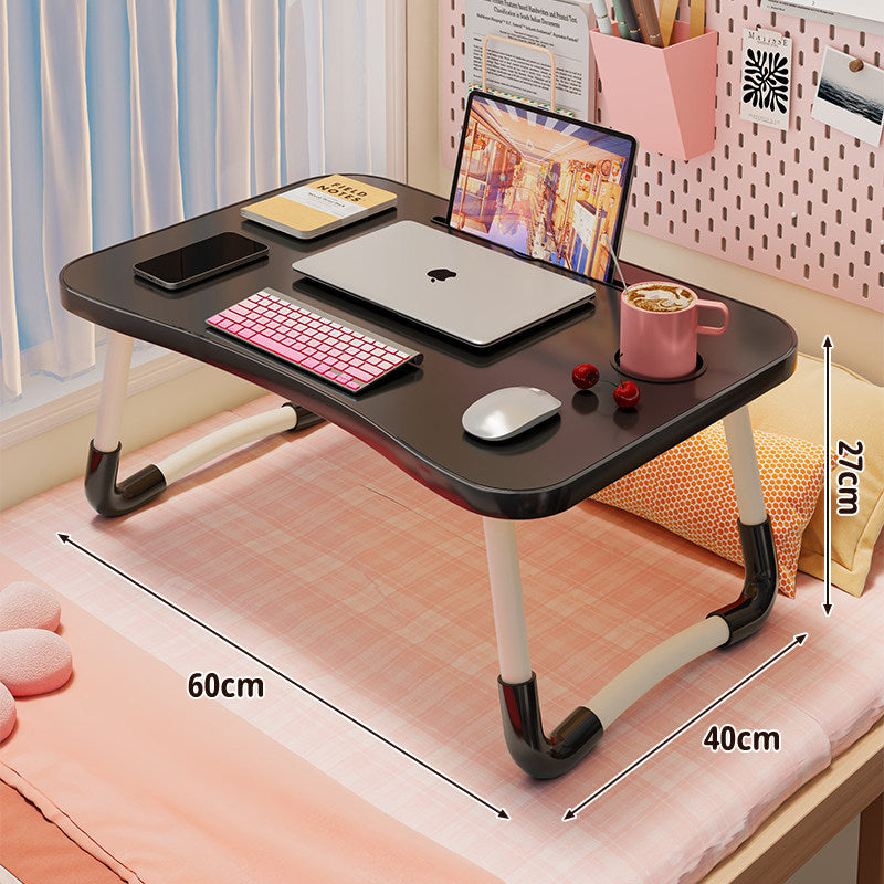Faltbarer tragbarer Bett-Laptop-Tisch mit rundem MDF-Oberteil und verriegelbaren Klappbeinen