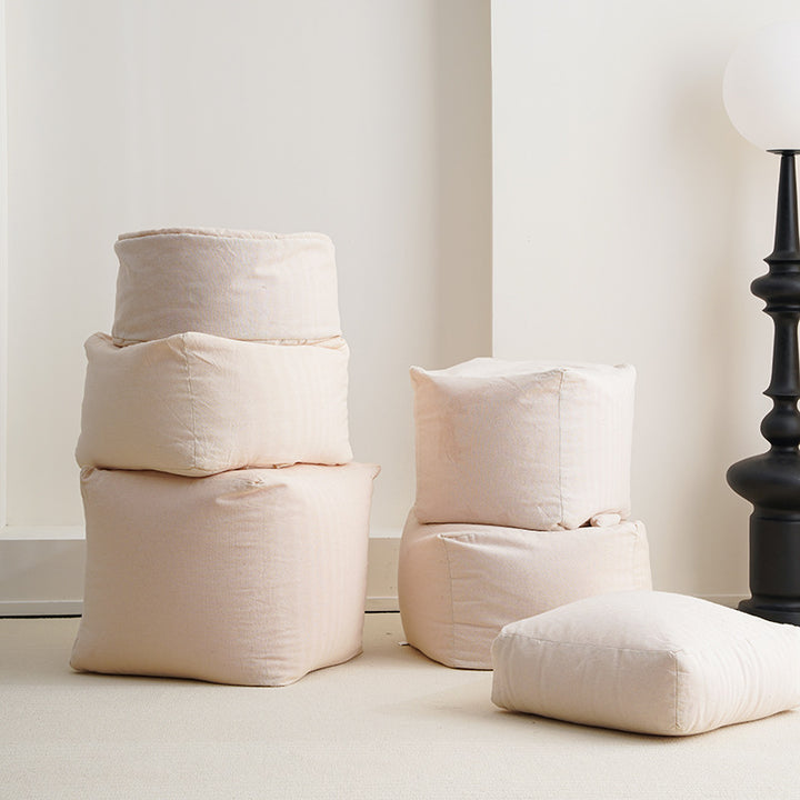 Modulares Bodenkissen- und Pouf-Set mit wasserabweisendem Microfaserbezug