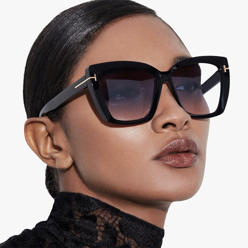 Damen große Sonnenbrille im modernen Design mit angesagtem Schildkrötenmuster Karnz