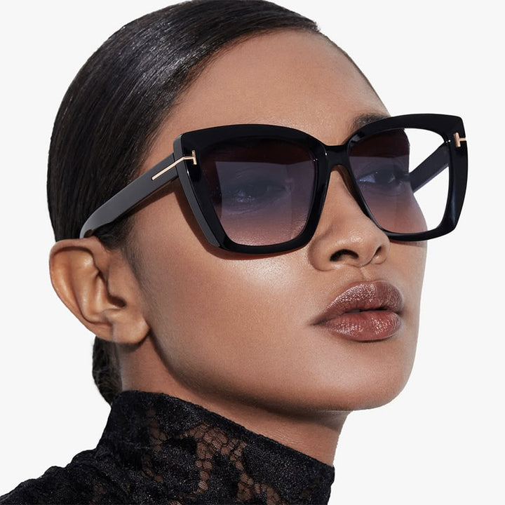 Damen große Sonnenbrille im modernen Design mit angesagtem Schildkrötenmuster Karnz