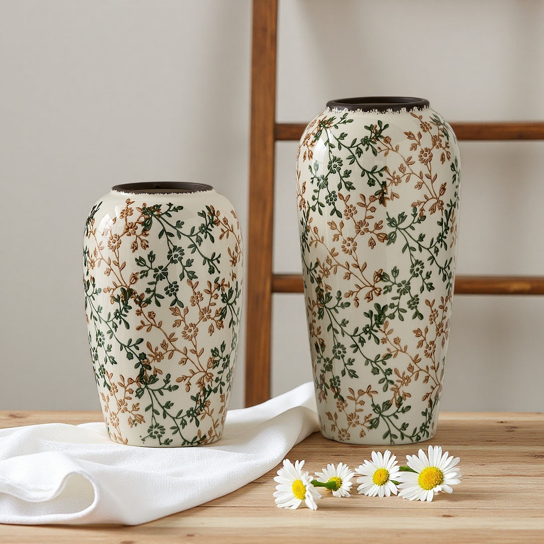 Florale Keramikvase Karnz
