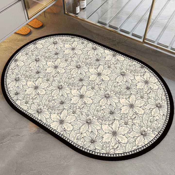 Eleganter Blättermuster-Teppich