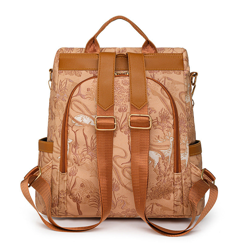 Elegante Floral Prägung Rucksack Karnz