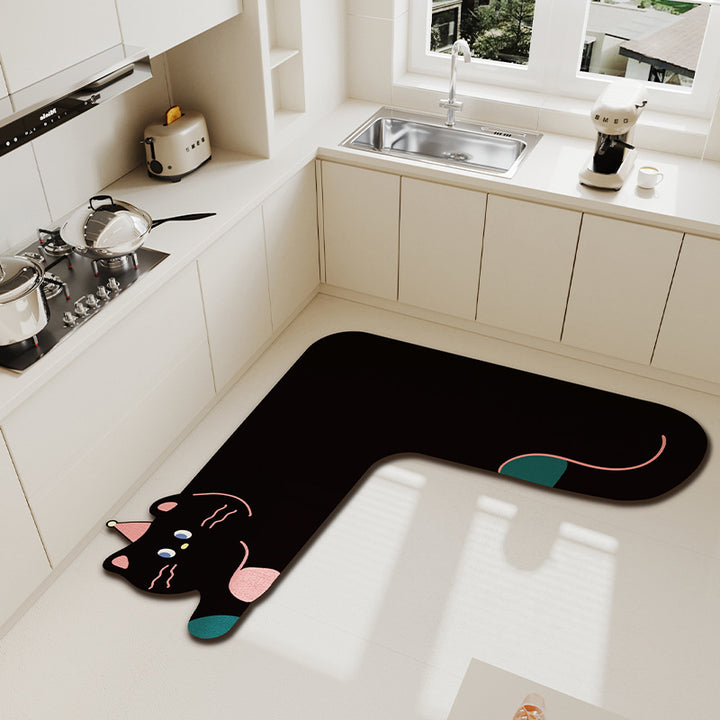 Kat-förmige dekorative Küchenmatte für Zuhause