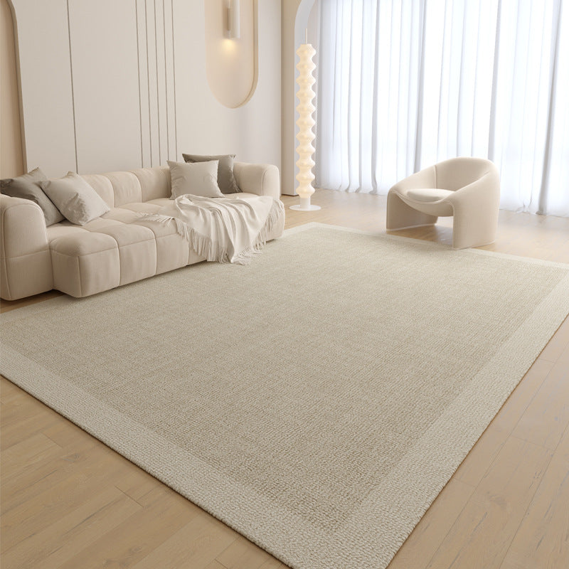 Modern Geometric Low-Pile Area Rug with Textured Stripe & Arc Pattern