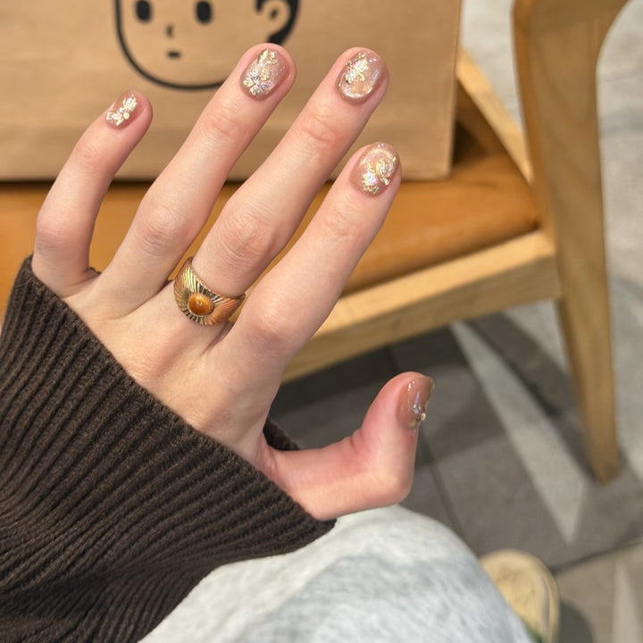 Elegantes florales Design Press-On Nagelset