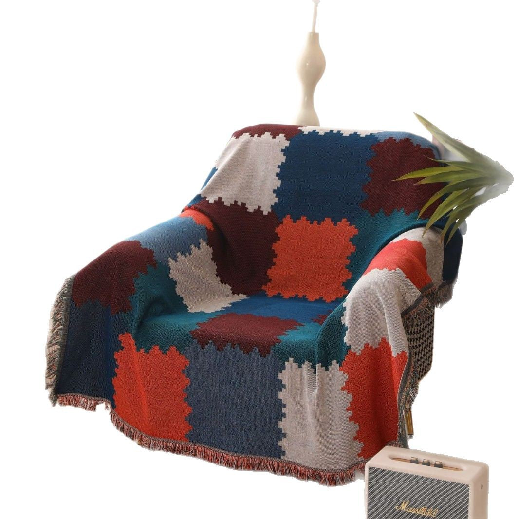 Strukturiertes Patchwork-Design Wurfdecke