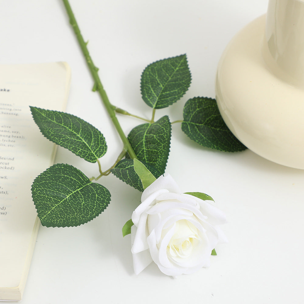 Künstliche Seidenrose mit Blättern Karnz