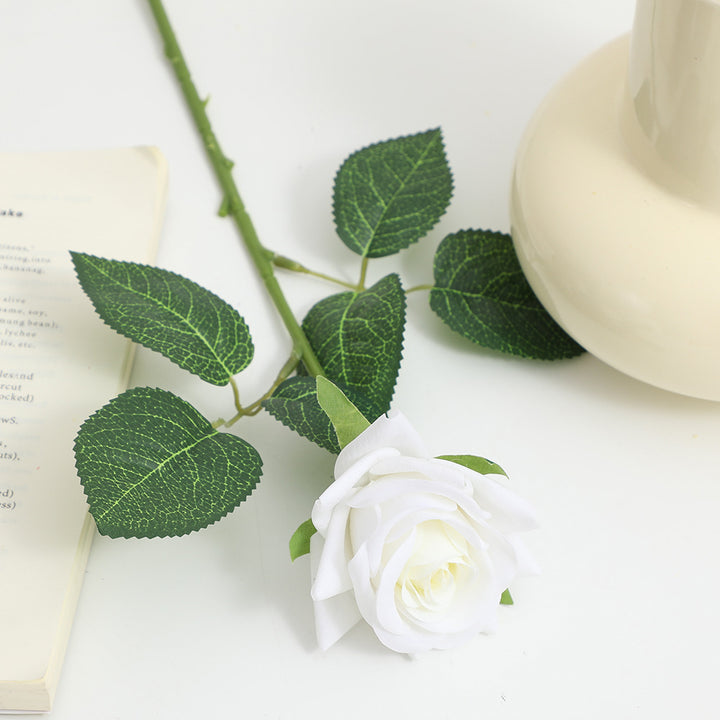 Künstliche Seidenrose mit Blättern Karnz